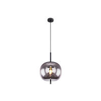 LED-PENDELLEUCHTE Schwarz Ø30cm, Glaskugel Rauchglas - Schwarz, Glas/Metall (30/30/120cm) - meineWunschleuchte