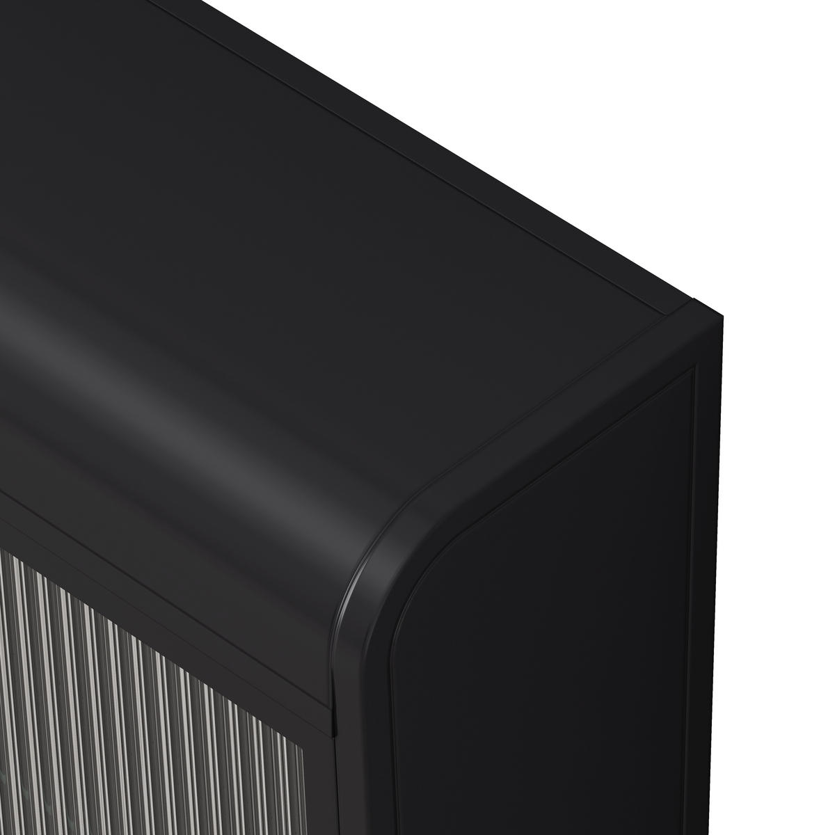 KÜCHENOBERSCHRANK 90x20x70 cm Schwarz aus Glas & Metall mit 3 Türen & 28kg Tragkraft - Schwarz, Glas (90/70/20cm) - Modfu