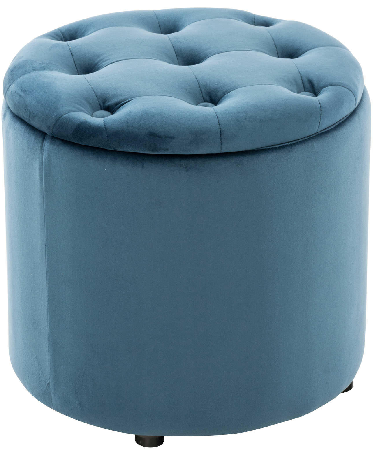 SITZWÜRFEL Samt Blau - Blau/Schwarz, Kunststoff/Textil (44/42/44cm) - CLP