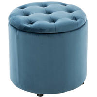 SITZWÜRFEL Samt Blau - Blau/Schwarz, Kunststoff/Textil (44/42/44cm) - CLP