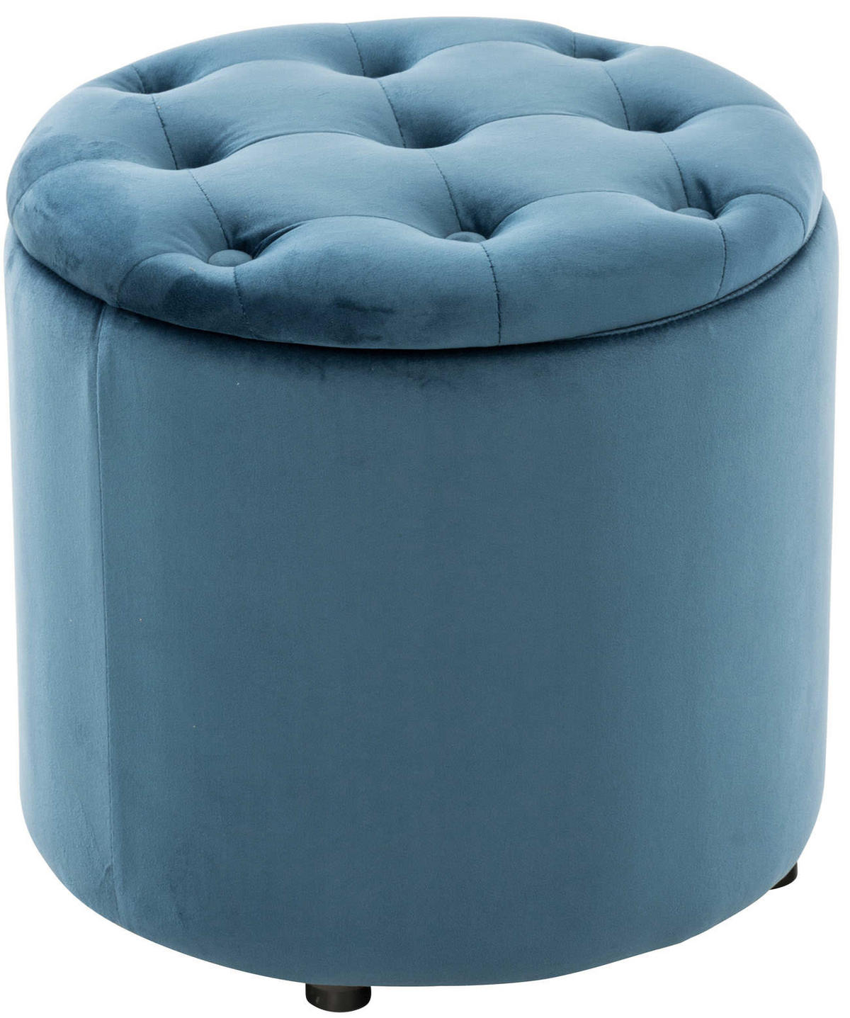 SITZWÜRFEL Samt Blau - Blau/Schwarz, Kunststoff/Textil (44/42/44cm) - CLP