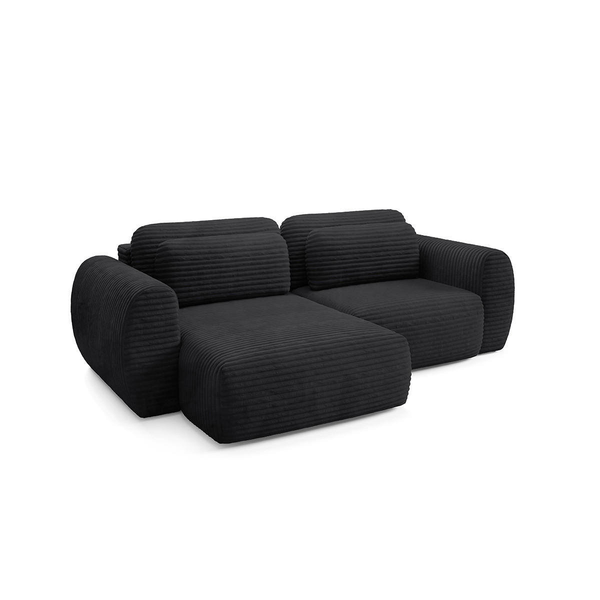 ECKSOFA Camilla 3 Sitzplätze Schwarz - Schwarz, Holz (270/165cm) - Petits-meubles