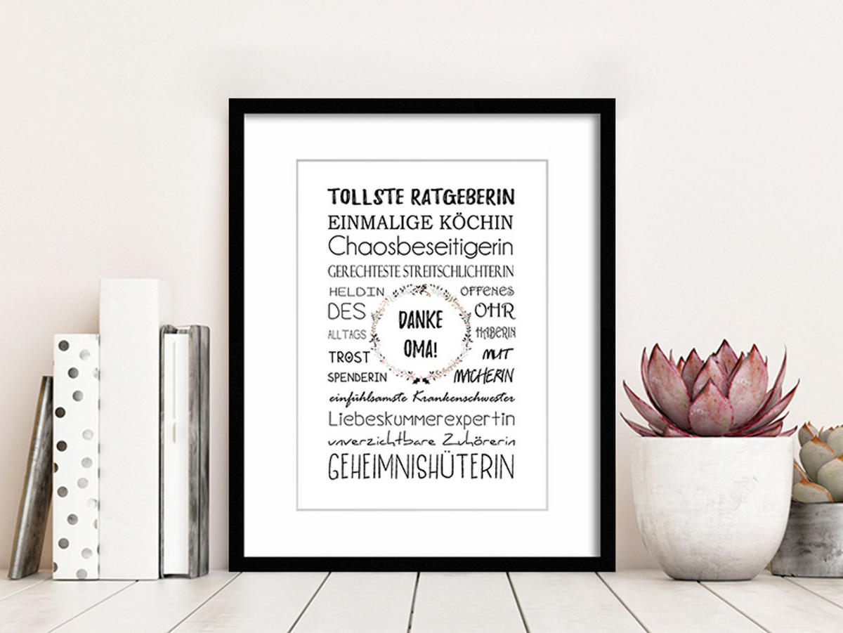POSTER DIN A4 21x29,7 cm Spruch Geschenk Oma - Weiß, Papier (21/29.7/2cm) - artissimo