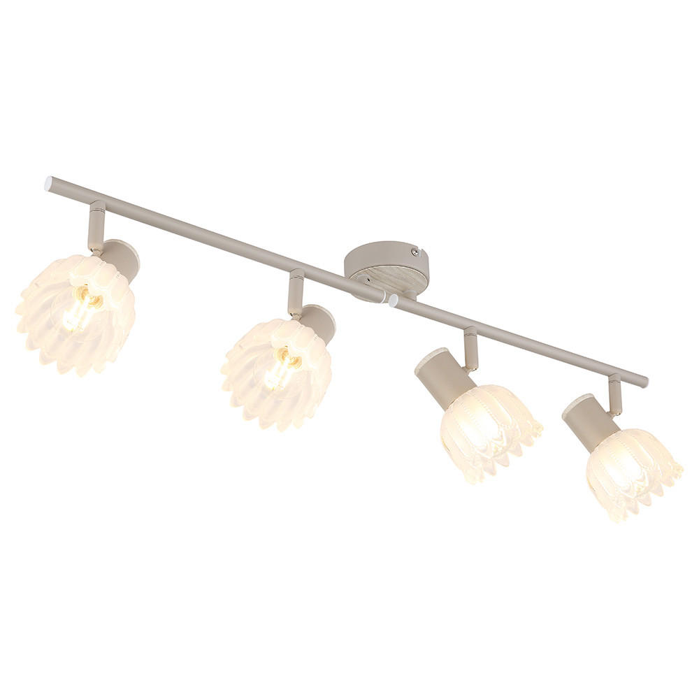 LED DECKENLEUCHTE Metall, Glas, sandfarben, bewegliche Spots - Bernsteinfarben, Glas (70/9/15.5cm) - Globo Lighting