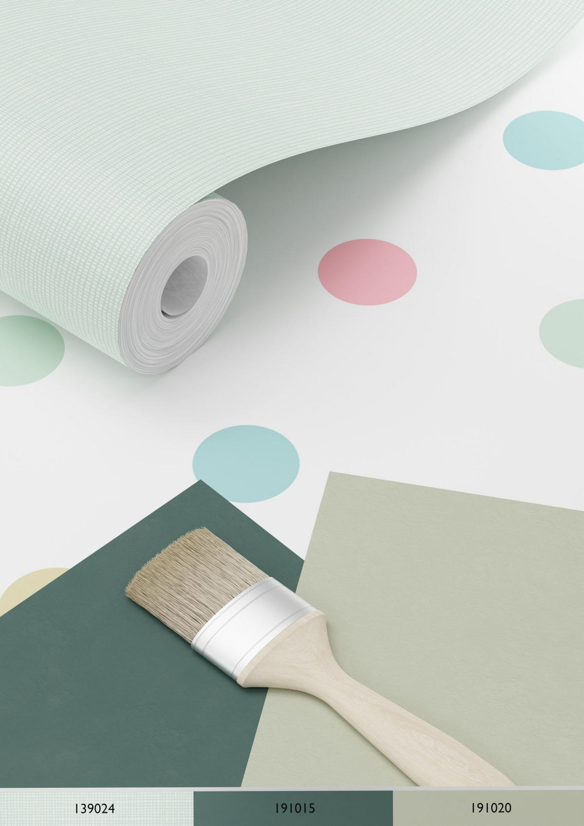 TAPETE Punkte 53 cm x 10.05 m - Weiß, Papier (53/0.1cm) - ESTAhome