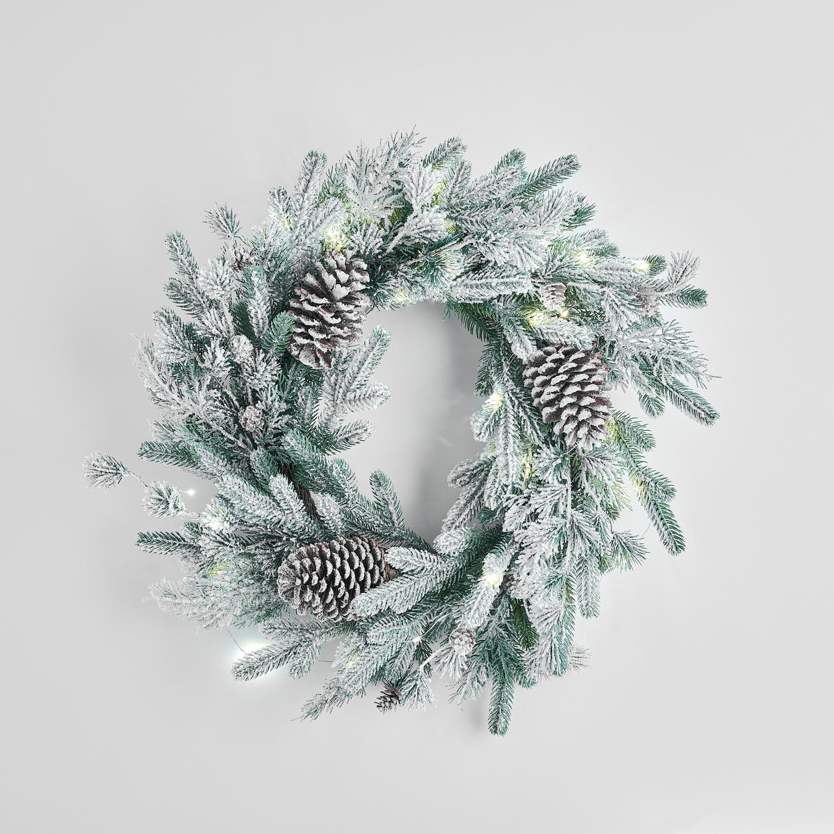 WEIHNACHTSKRANZ LED Rovice, 55x55x12 cm - Hellgrün, Kunststoff (55/12/55cm) - home&you