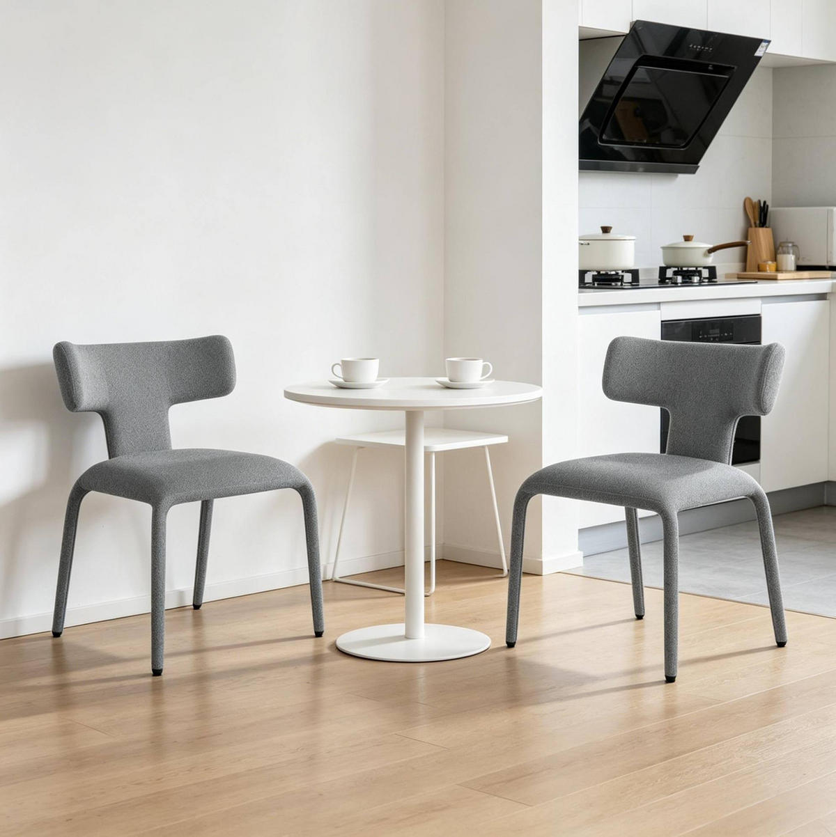STUHL 2er-Set mit Rollen 53 x 53 x 78 cm Grau - Grau, Metall (53/78/53.1cm) - Meubliv