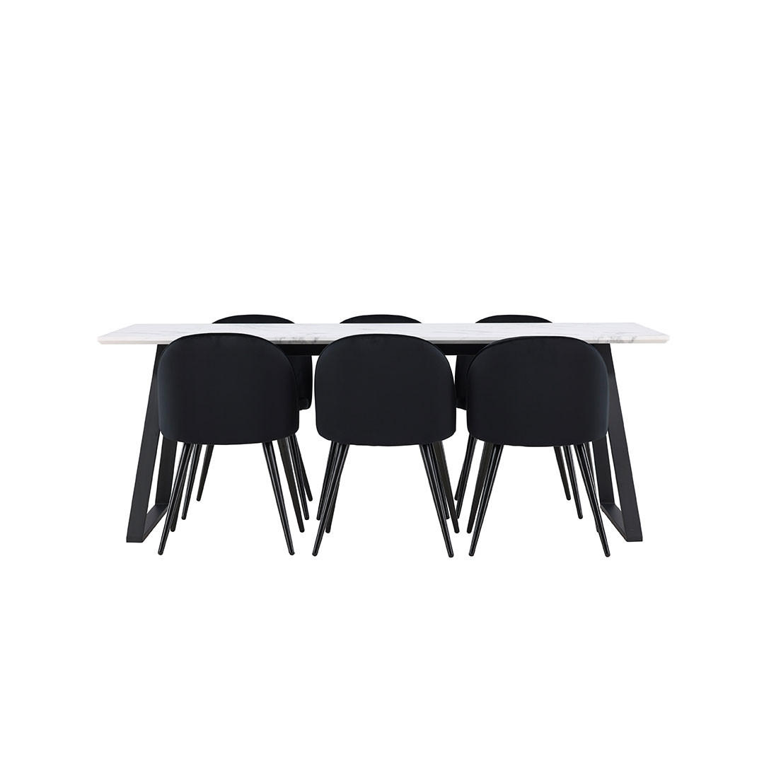 ebuy24 Tischgruppe Schwarz 200x75x90 cm