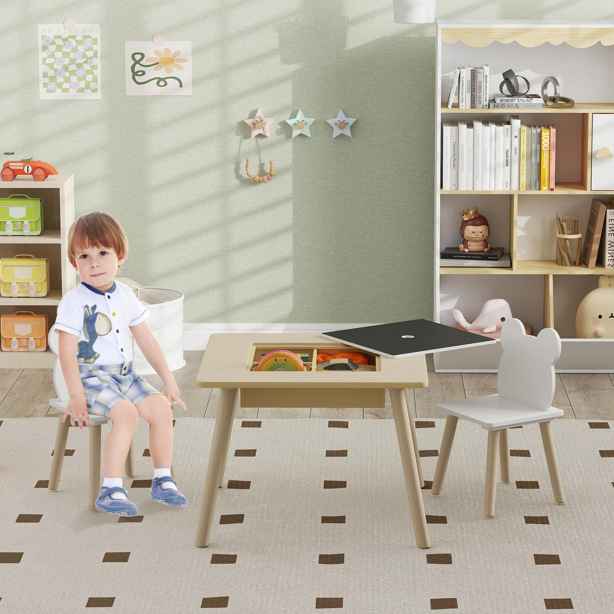 KINDERSITZGRUPPE DE-17518 Naturholz - Naturfarben, Holzwerkstoff (60/44/60cm) - ComfortXL