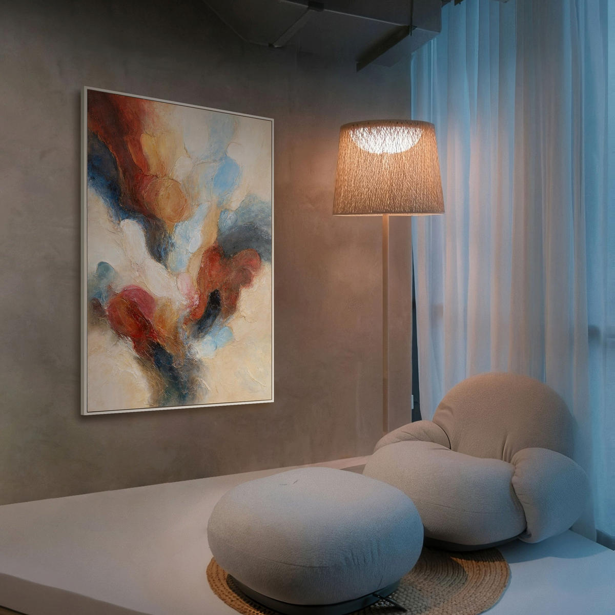 GEMÄLDE Musik in Farbe Schattenfugenrahmen Beige 120x80 cm - Beige, Holz (120/80cm) - YS-art gallery
