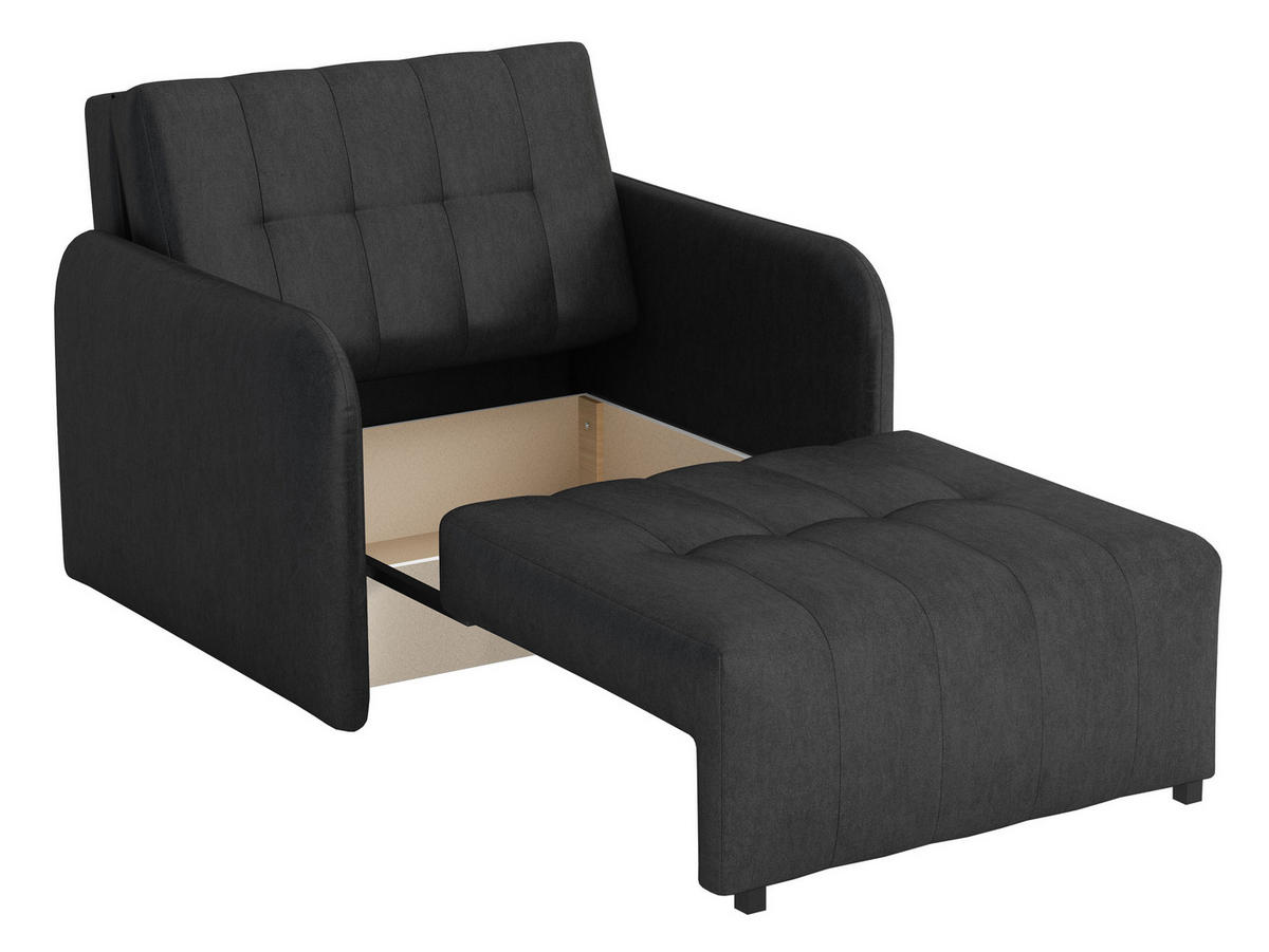 SCHLAFSOFA Viva Grand I - Schwarz/Naturfarben, Holz/Kunststoff (98/85/95cm) - MIRJAN24