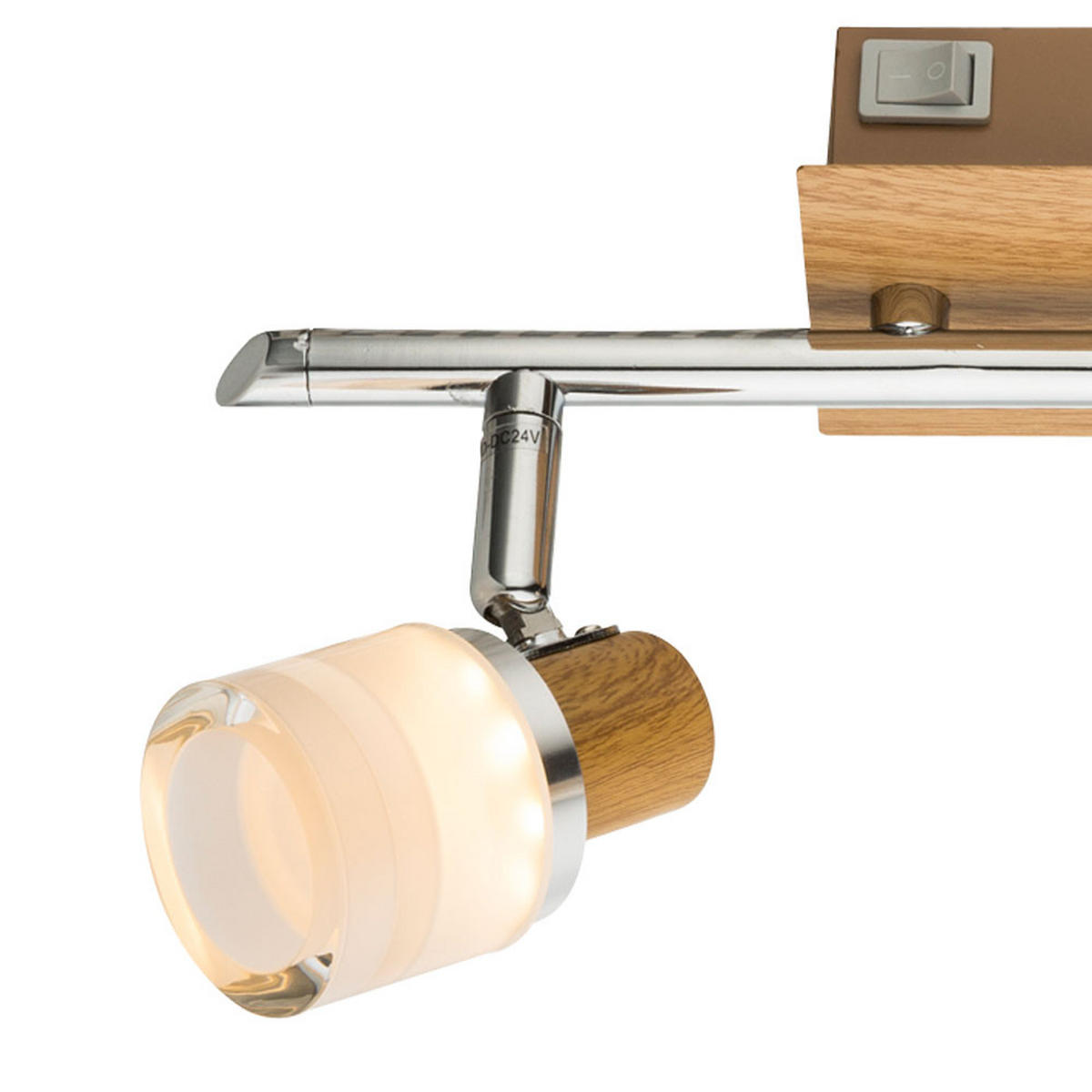 LED DECKENLEUCHTE ALONIS Silber Holzoptik - Silberfarben, Holz (35/8/14.5cm) - Globo Lighting