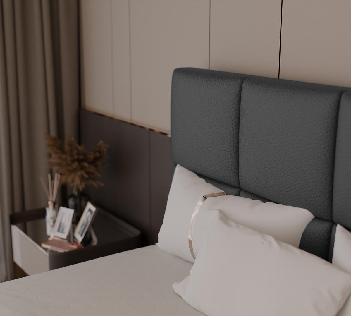 BOXBETT 120x200 cm mit Topper - Schwarz, Textil (180/200cm) - Idohome