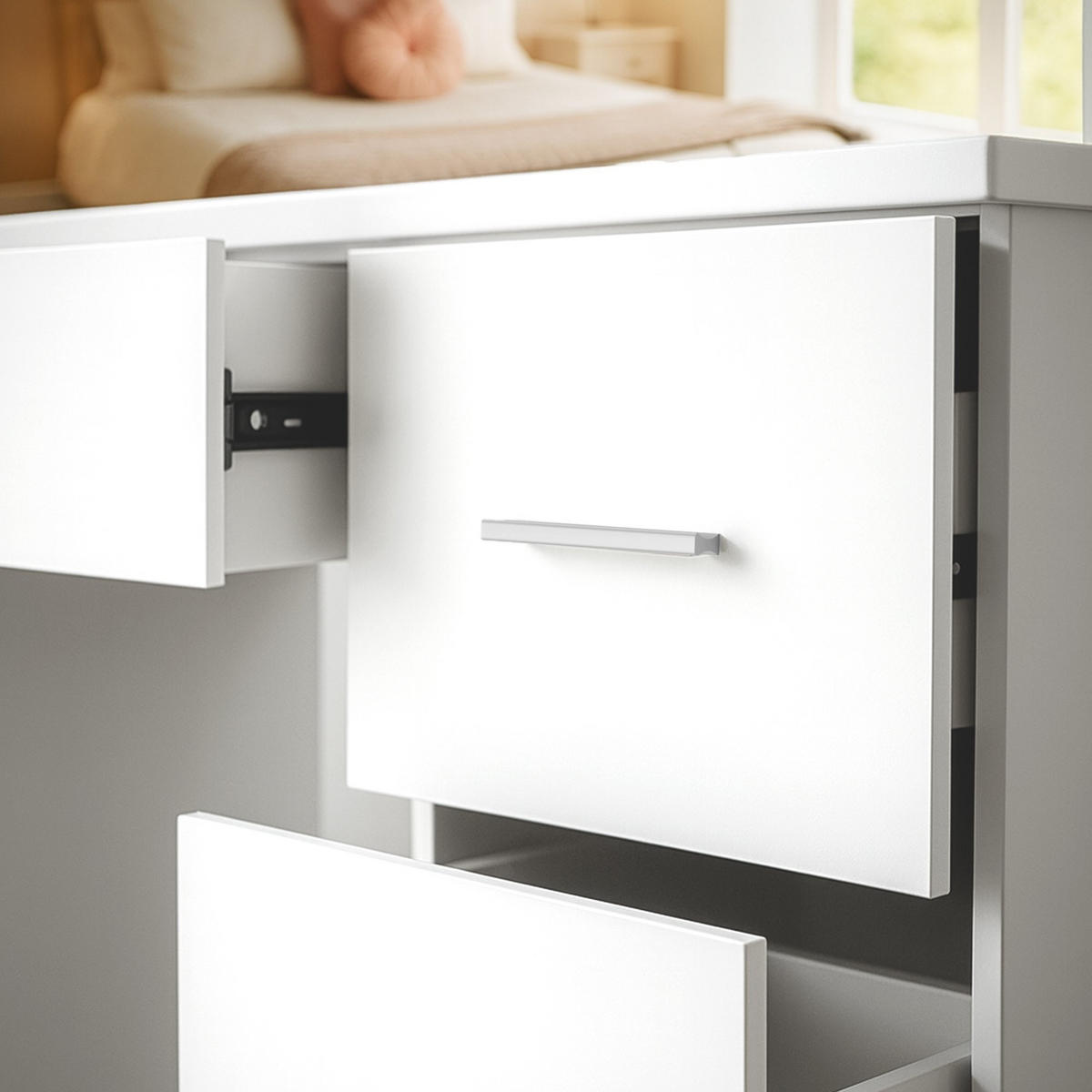 SCHMINKTISCH eckig 110/40/135 cm Holz Weiß - Weiß, Holz (110/135/40cm) - CLP