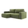 ECKSOFA mit Schlaffunktion links Chenille Stoff Grün - Schwarz/Grau, Kunststoff/Textil (149/244cm) - Makamii