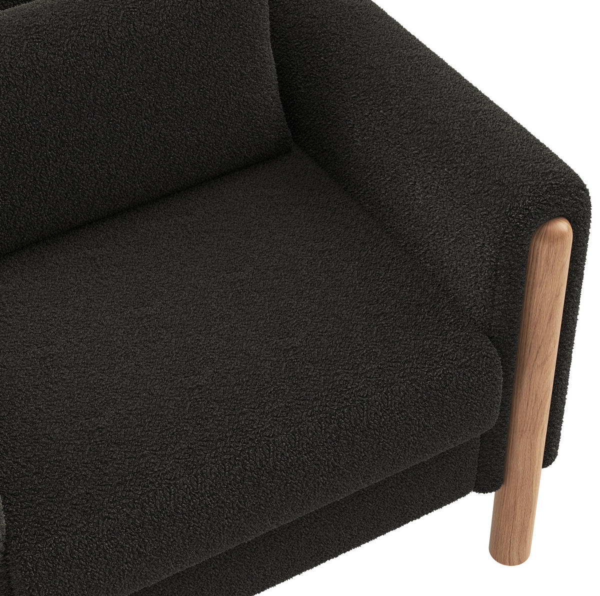 SESSEL mit Kissen 87 x 83 x 88,5 cm Teddy Dark Gray - Dunkelgrau, Kunststoff (83/88.5/87cm) - Meubliv