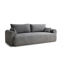 SOFA MIT SCHLAFFUNKTION Toluca Grau Chenille-Stoff - Schwarz/Grau, Holz/Holzwerkstoff (247/69/104cm) - Maison de Reve
