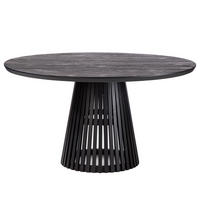 ESSTISCH - Akazie massiv, Akazie Schwarz - Schwarz/Akaziefarben, Holz (140/140/77cm) - home24