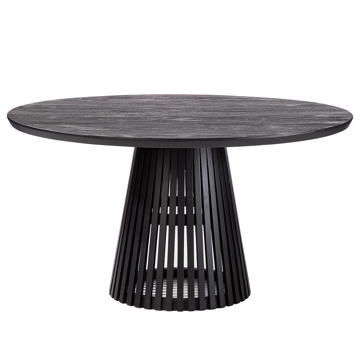 ESSTISCH - Akazie massiv, Akazie Schwarz - Schwarz/Akaziefarben, Holz (140/140/77cm) - home24