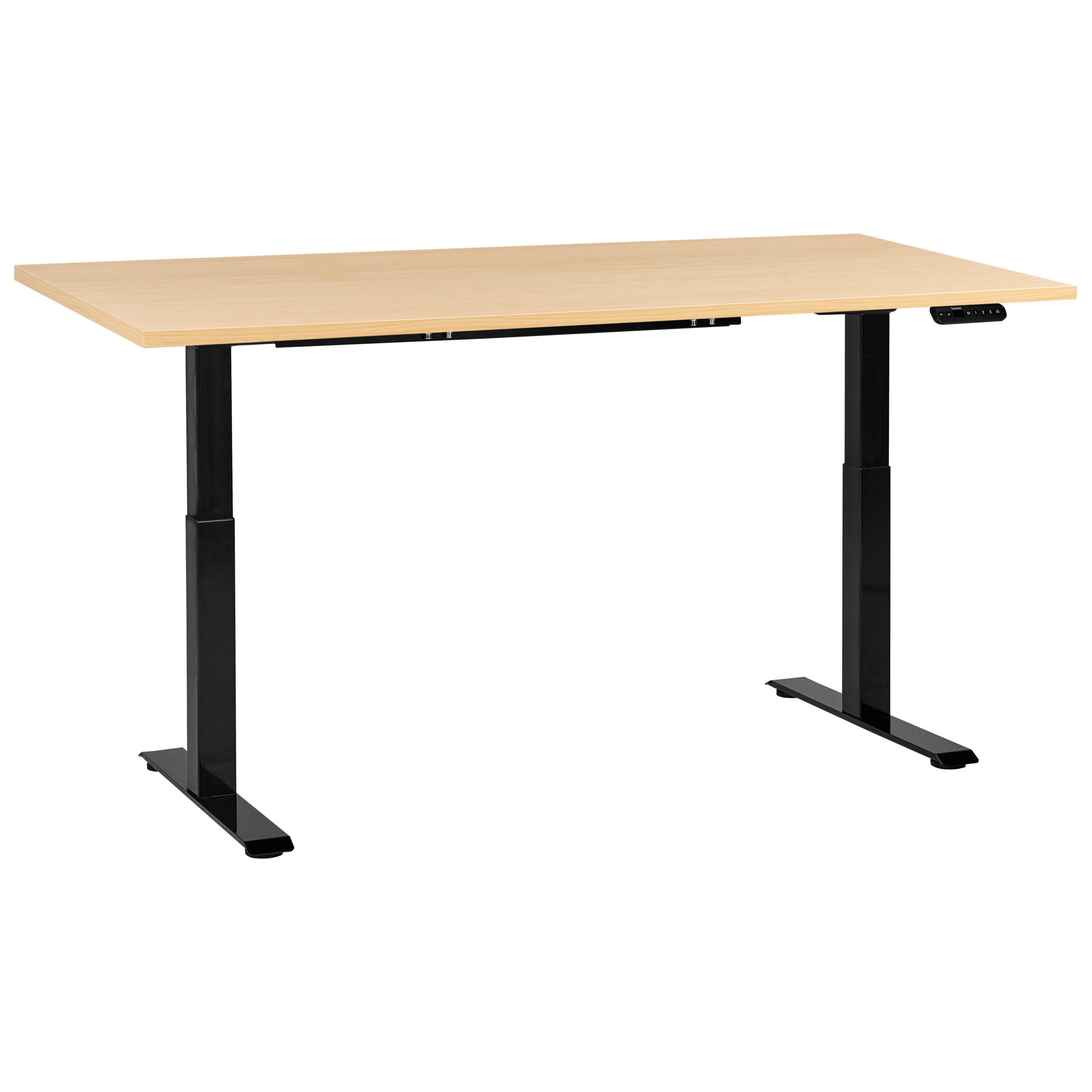 Beliani Schreibtisch Hellbraun, Braun, Schwarz 180x63x72 cm