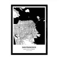 POSTER Karte Von San Francisco - Usa A4 Rahmenlos - Klar, Papier (29.7/5/21cm) - Nacnic