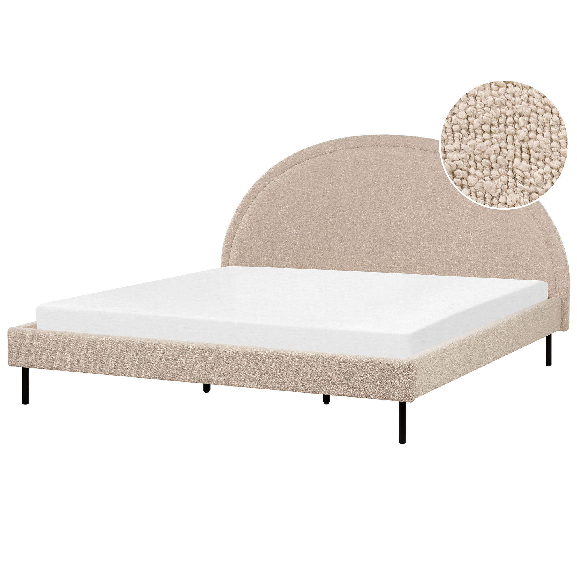 TAPECIRANI KREVET 180/200cm bež Margut - bež, tekstil (180/200cm) - Beliani