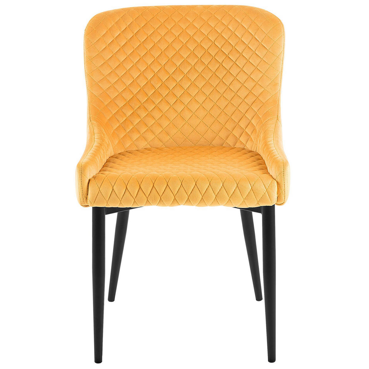 ÉTKEZŐSZÉK 2 darabos Szett Bársony Sárga Solano - sárga, textil/fém (51/82/52cm) - Beliani