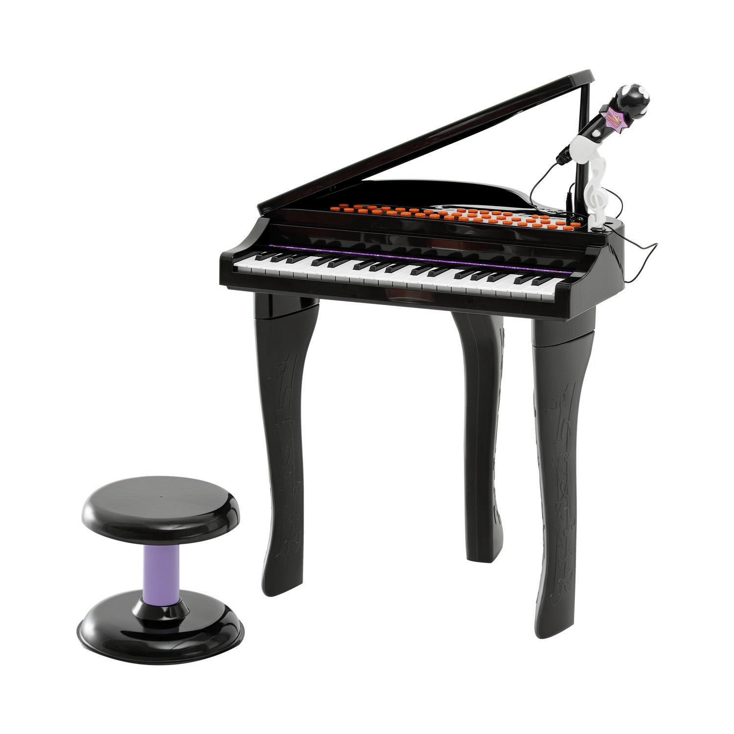 KEYBOARD DE-10090 37 Tasten, LED-Lehrmodus, mit Mikrofon Schwarz - Schwarz, Kunststoff (39/69/48cm) - ComfortXL