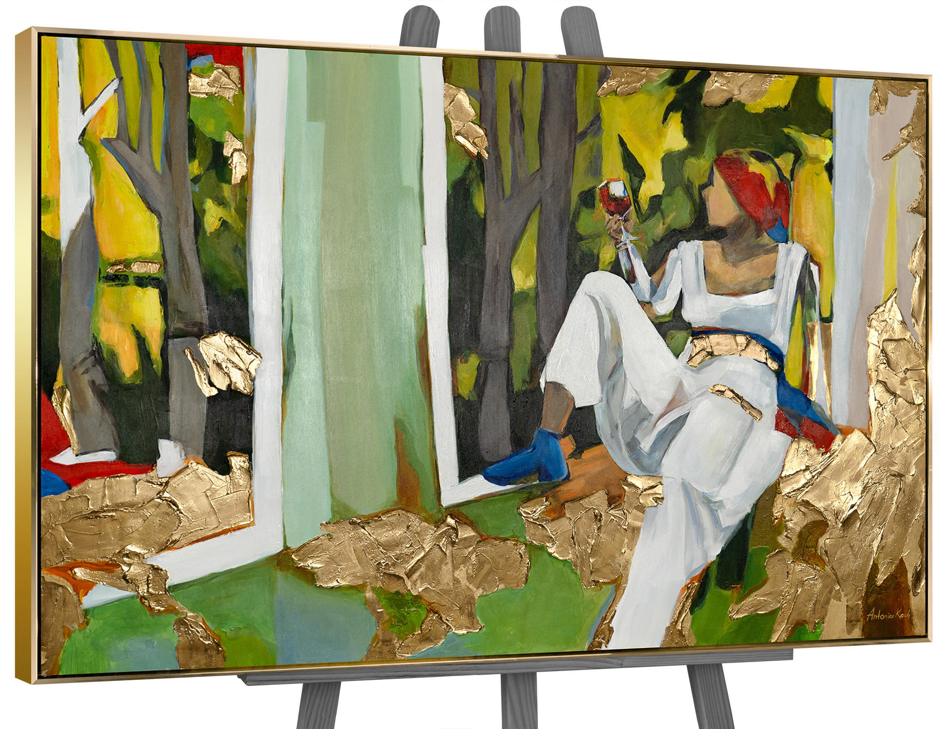 GEMÄLDE Inspiration Schattenfugenrahmen Gold 120x80 cm - Goldfarben, Holz (120/80cm) - YS-art gallery