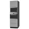 BACKOFEN-HOCHSCHRANK Kvantum D14/RU/2A/284 Dust Grey Matt / Schwarz Matt 60 / 59 / 207cm - Schwarz/Grau, Holz/Holzwerkstoff (60/207/59cm) - Feldmann-Wohnen