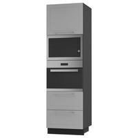 BACKOFEN-HOCHSCHRANK Kvantum D14/RU/2M/284 Dust Grey Matt / Schwarz Matt 60 / 59 / 207cm - Schwarz/Grau, Holz/Holzwerkstoff (60/207/59cm) - Feldmann-Wohnen