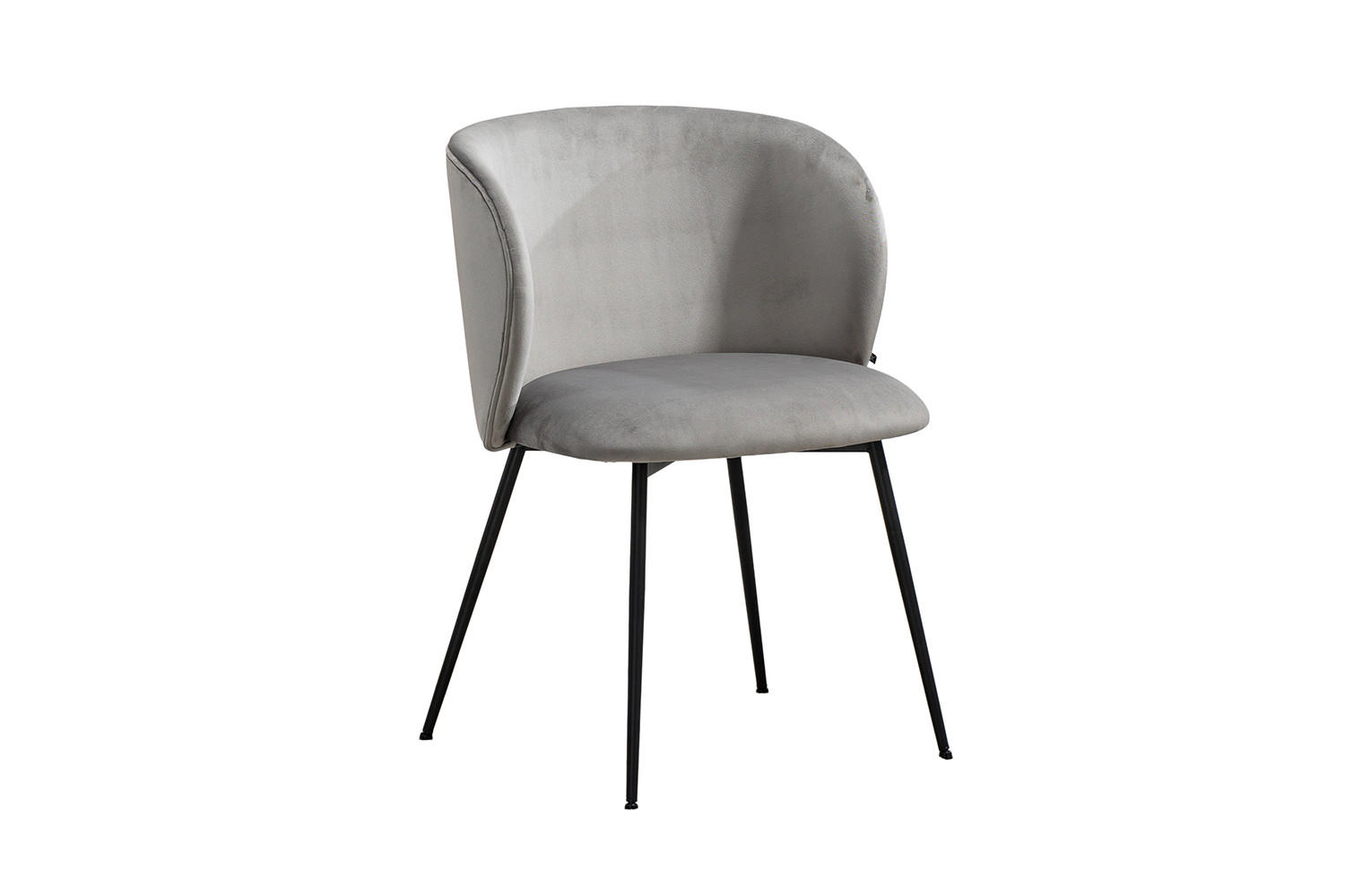 ESSZIMMERSTUHL LENA Grau Velvet - Grau, Textil (54/78/53cm) - KAWOLA