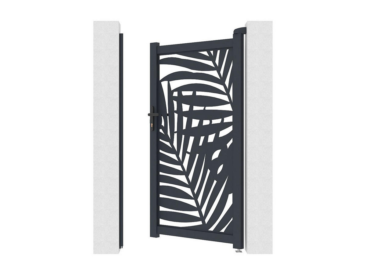 EINGANGSTOR - 103 x 4.6 - metall - anthrazitgrau Togiro - Anthrazit, Metall (103/176cm) - Vente-Unique