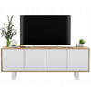 TV-SCHRANK Apollo2 Eiche wotan Weiß Matt mit Metallbeinen 150 cm - Weiß, Holzwerkstoff/Metall (150/53/35cm) - Meble Lindner