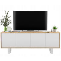 TV-SCHRANK Apollo2 Eiche wotan Weiß Matt mit Metallbeinen 150 cm - Weiß, Holzwerkstoff/Metall (150/53/35cm) - Meble Lindner