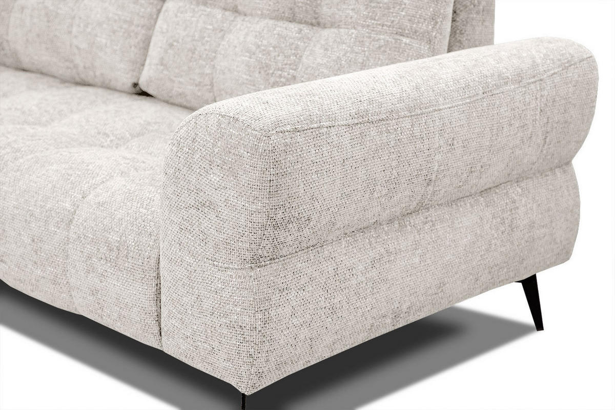 ECKSOFA SALVINI 5-Sitzer, ecru - Ecru/Schwarz, Holzwerkstoff/Textil (158/292cm) - Courtois Laville