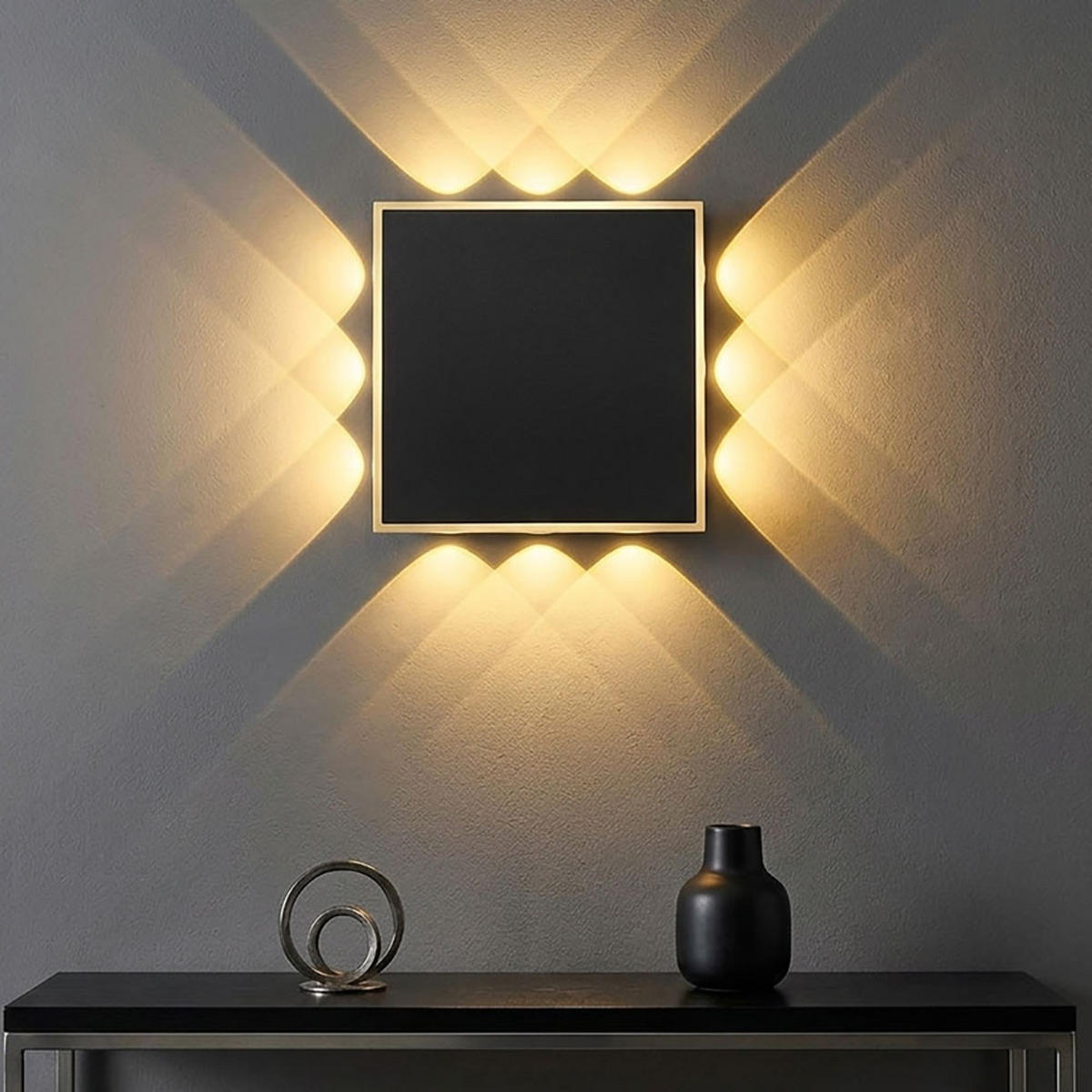 LED WANDLEUCHTE Metall Schwarz - Schwarz, Metall (20/20/20cm) - Globo Lighting