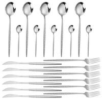 BESTECK-SET, 24 Stück, 6 Pers., rostfrei Silber - Silberfarben, Metall