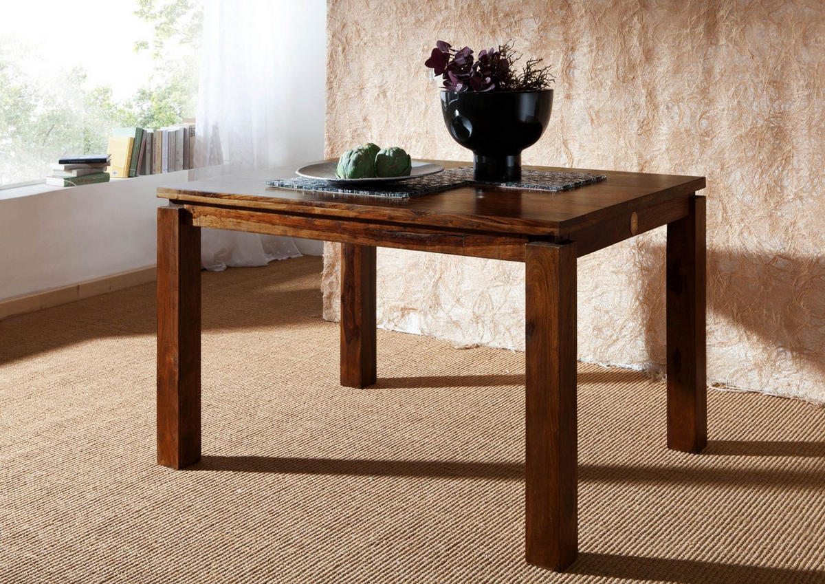 ESSTISCH Sheesham 90x90x76 braun lackiert METRO LIFE #151 - Braun, Holz (90/90/76cm) - Massivmoebel24