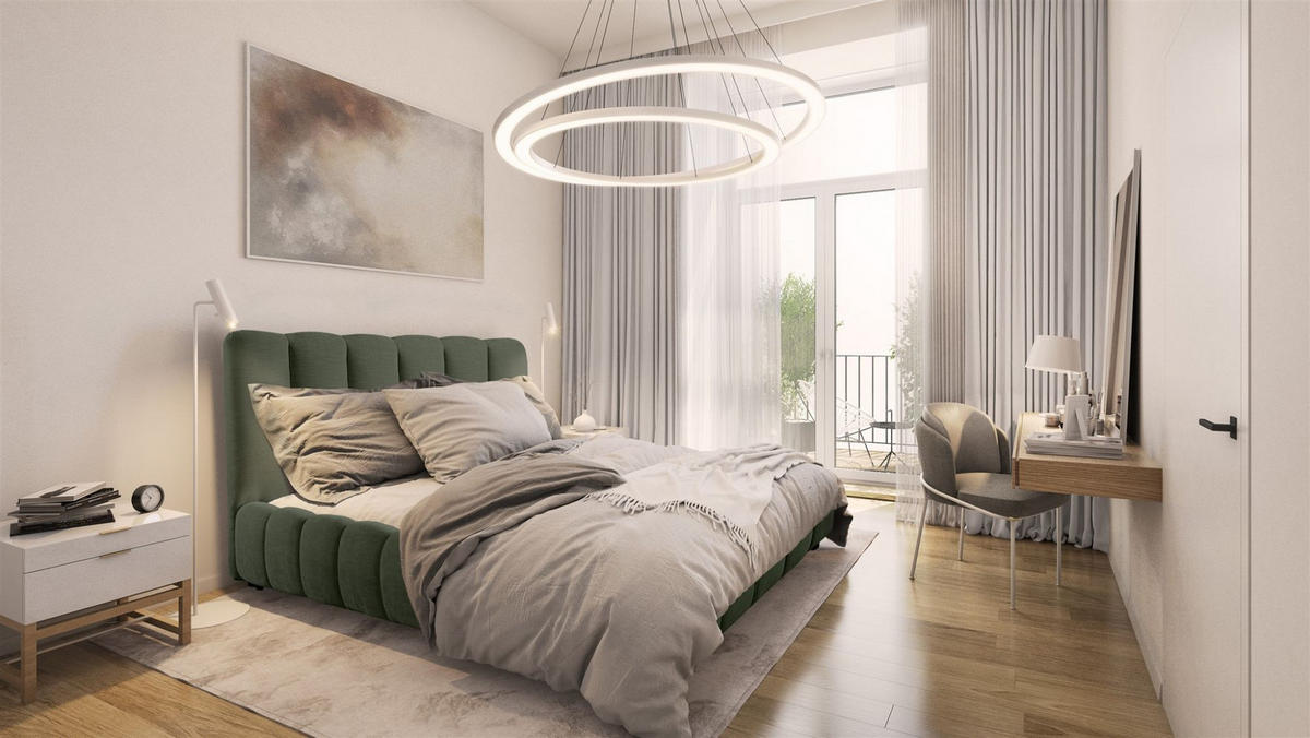 POLSTERBETT Heda Komplettset - Jadegrün, Holzwerkstoff/Textil (140/200cm) - Fun Möbel