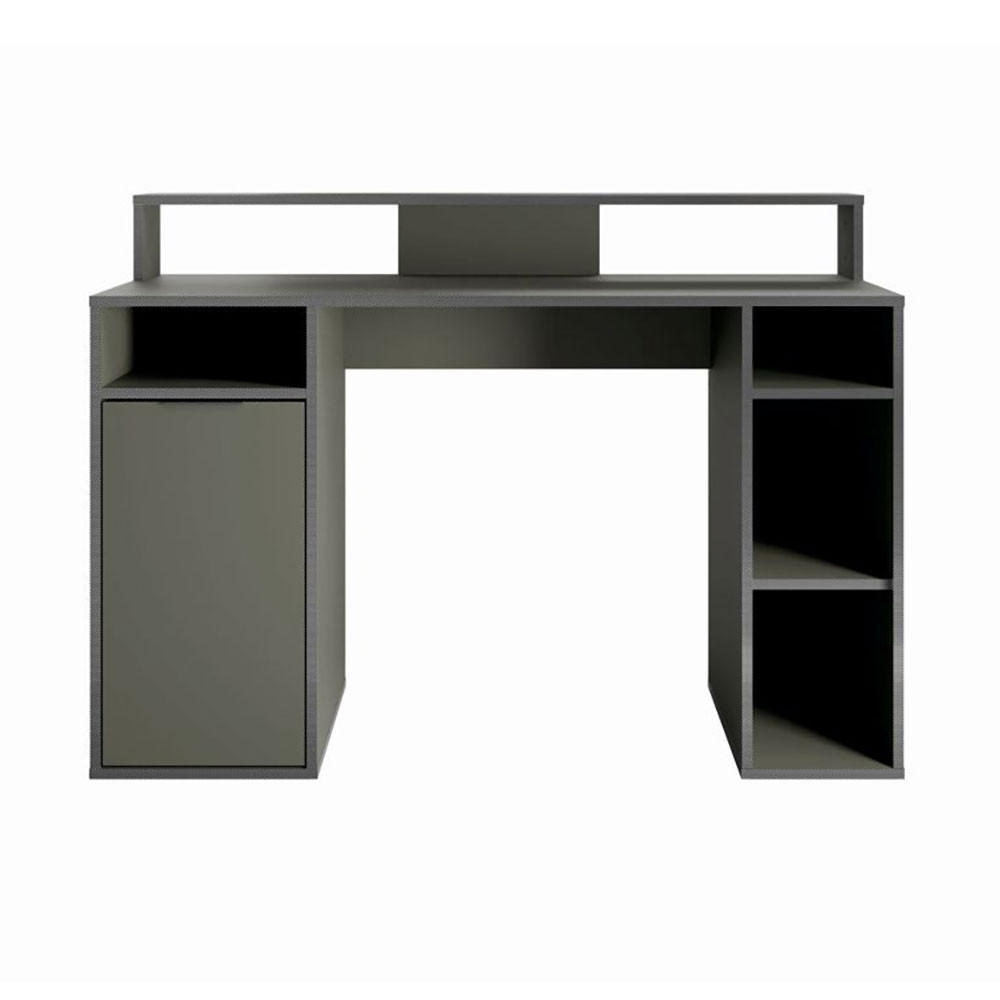 GAMING-SCHREIBTISCH Carbon graphitgrau 125 / 55 / 89cm - Graphitfarben, Holz/Holzwerkstoff (55/125/89cm) - Feldmann-Wohnen
