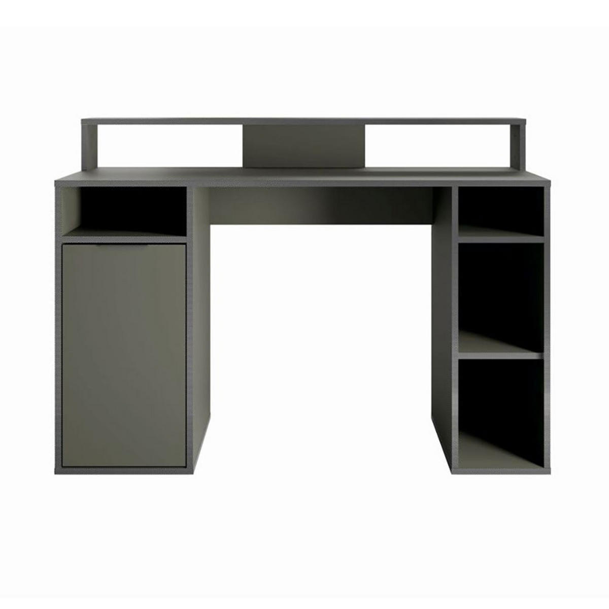 GAMING-SCHREIBTISCH Carbon graphitgrau 125 / 55 / 89cm - Graphitfarben, Holz/Holzwerkstoff (55/125/89cm) - Feldmann-Wohnen