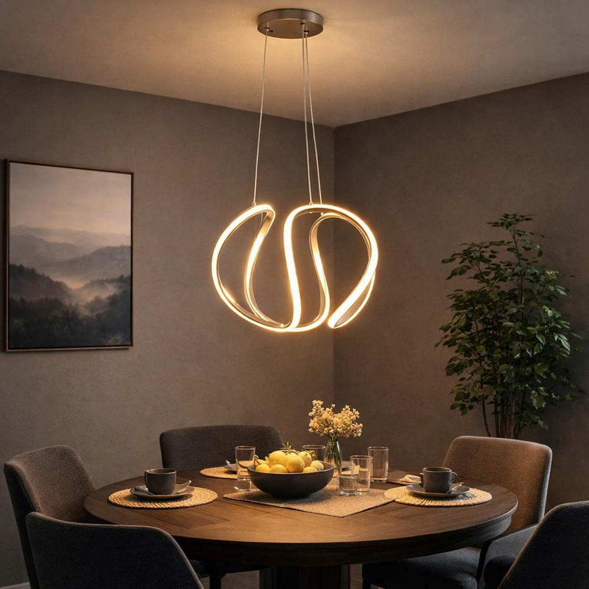 LED HÄNGELEUCHTE VALERIA Grau Weiß - Grau, Metall (45/44/150cm)