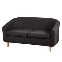 2-SITZER SOFA - Stoff, Schwarz - Schwarz, Textil (140/74/74cm) - home24