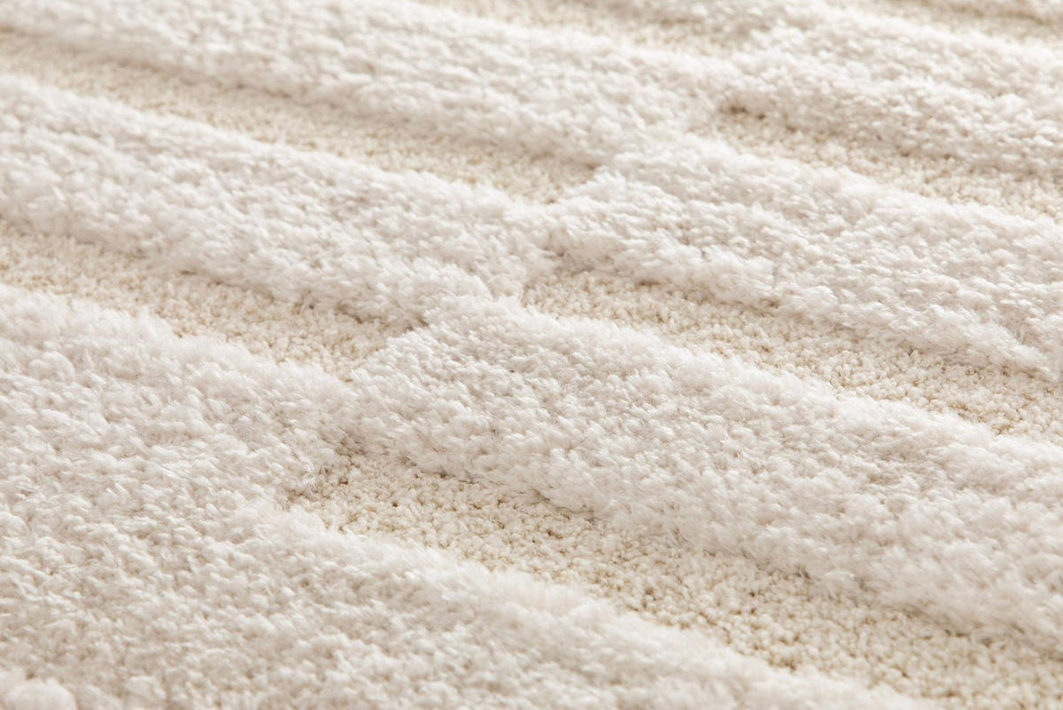 TEPPICH, Weicher, dicker mit Reliefeffekt weiß - Weiß, Textil (120/170cm) - AFK Living
