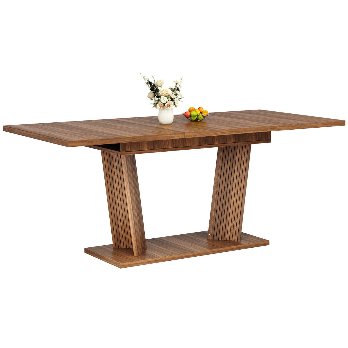 ESSTISCH 120–160/80/76 cm, Dunkelbraun - Dunkelbraun, Holzwerkstoff (160/80/76cm)