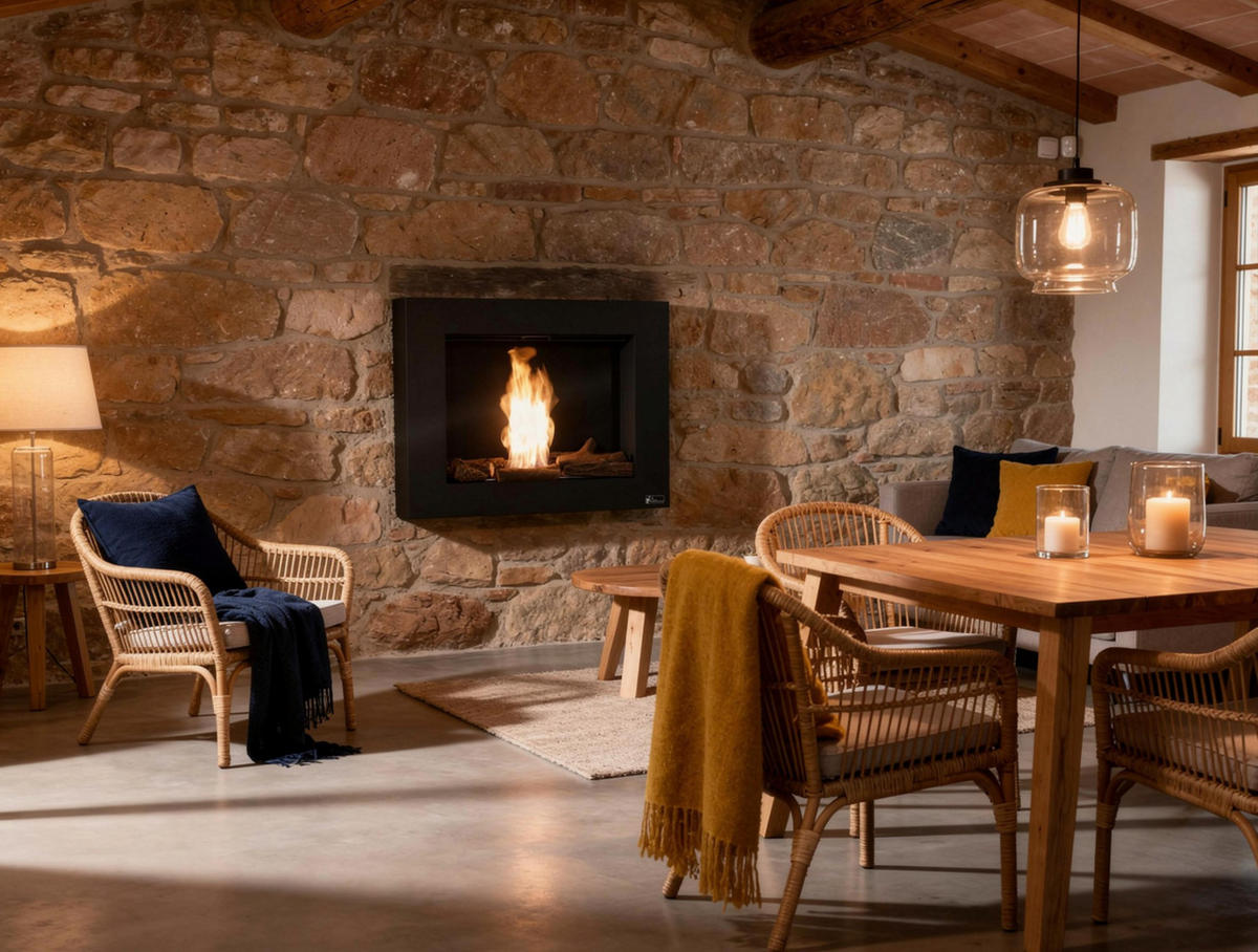 BIOETHANOL-KAMIN Schwarz Wandmodell inklusive 1.2 L Brennblock - Schwarz, Metall (70/60/20cm) - Purline