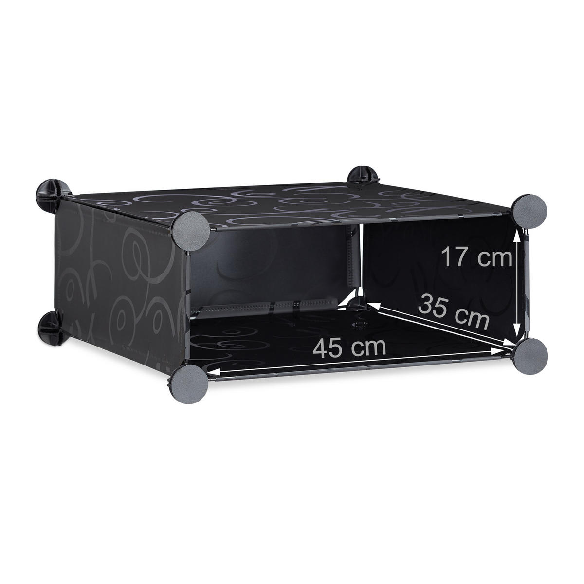 SCHUHSCHRANK - Schwarz, Kunststoff/Metall (94/108/37cm) - Relaxdays