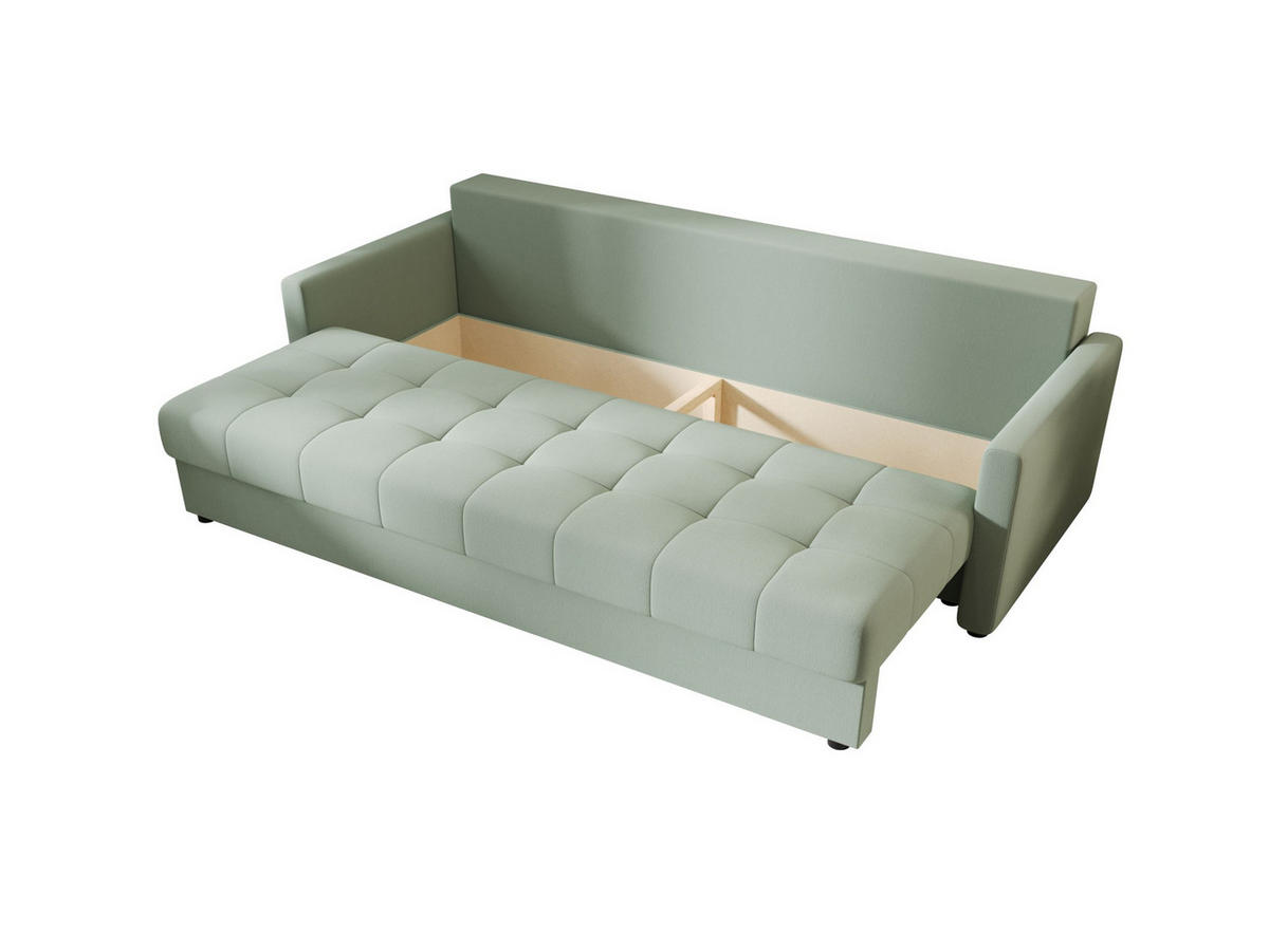 SOFA MOS mit Schlaffunktion COSMIC 16 mit Stauraum - Hellgrün, Textil (84/72/220cm) - Bedante
