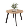 TISCH Schwarze Beine, MDF Tischplatte, Lefkas Eiche - Schwarz/Braun, Holzwerkstoff (100/100/76cm) - Idohome